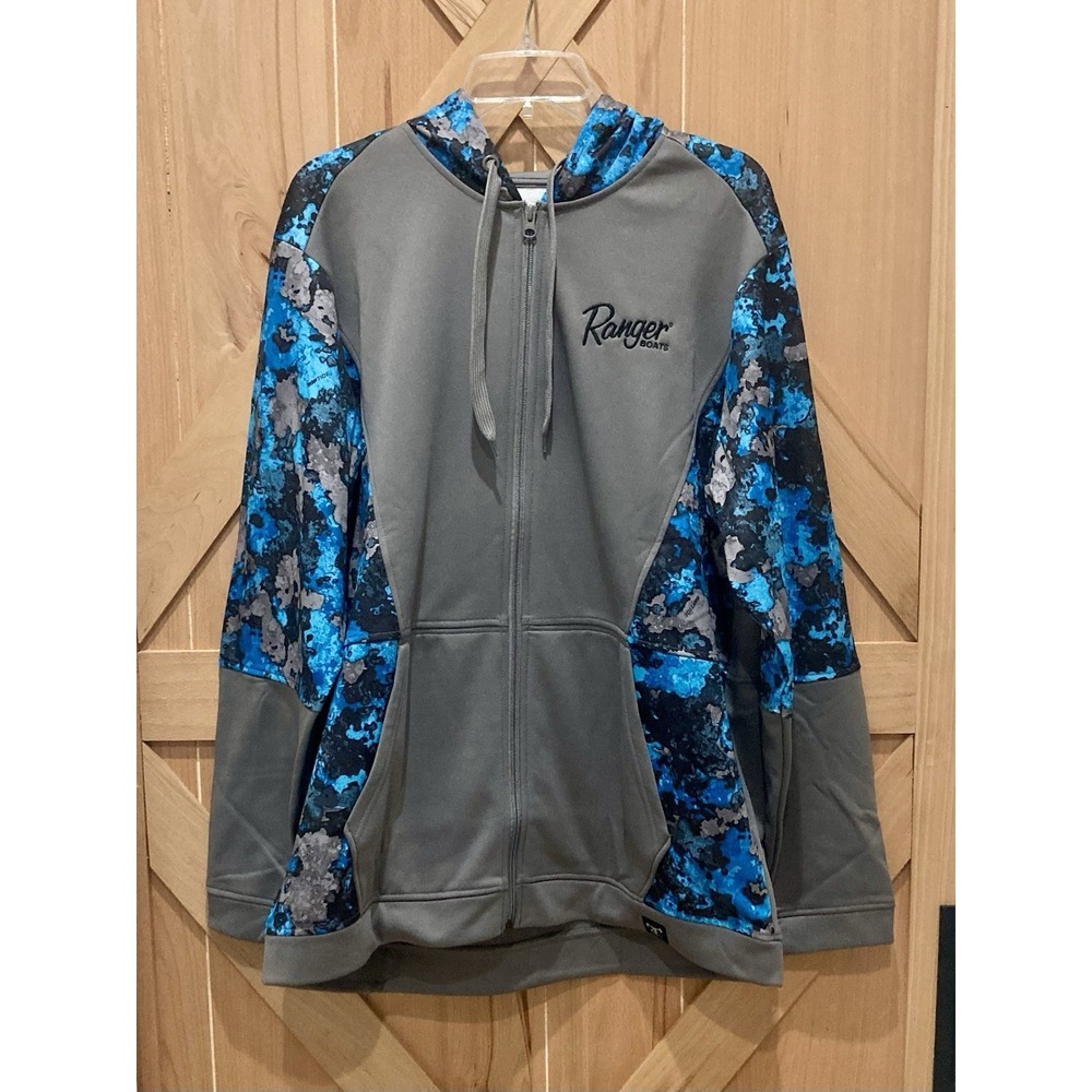 NWT Ranger Boats Performance Full Zip Fleece Hoodie Gray/Riptide 2XL Fishing NEW